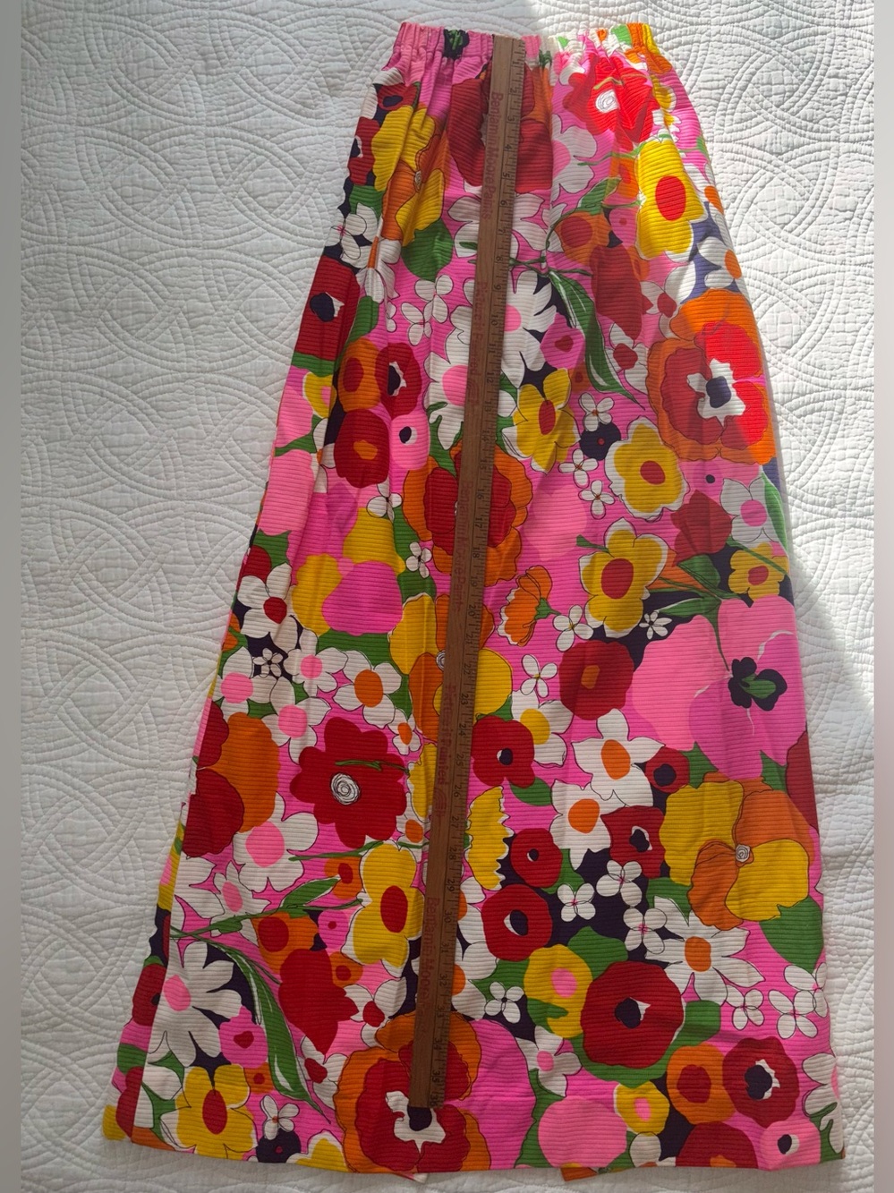 Vintage Floral Maxi Skirt in Pink Multi Size 10 Point of View - Picture 5 of 10